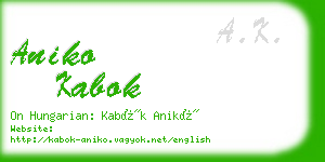 aniko kabok business card
